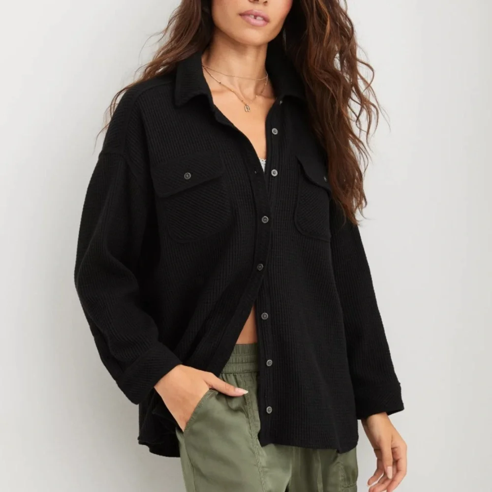 AERIE LUMBERJANE WAFFLE SHIRT BUTTON DOWN XXL